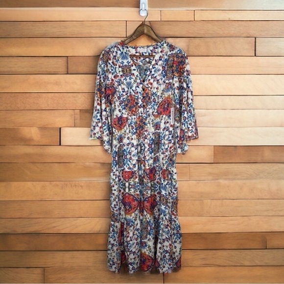 Anthropologie Boemo Bohemian V-neck Maxi Dress - Picture 1 of 10